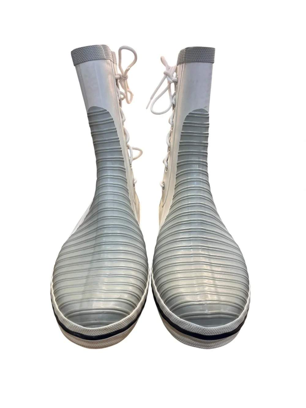 Douglas Gill Gray Lace-Up Waterproof Deck Sailing Rain Boots Men’s US 10